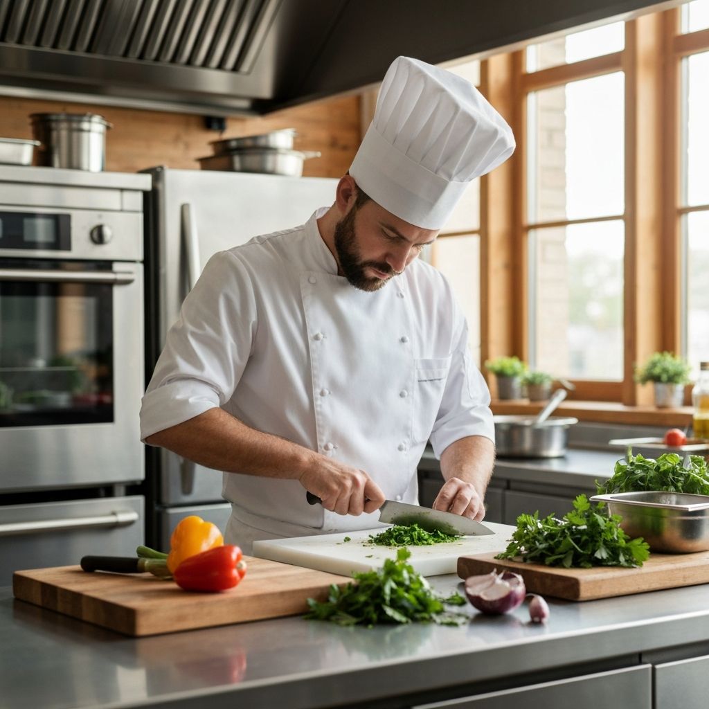 Chef selecting fresh ingredients