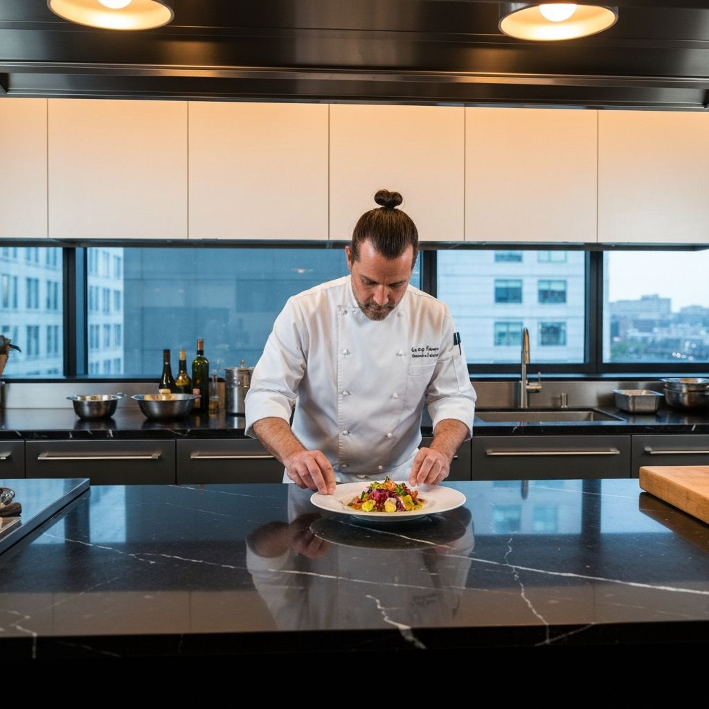 Chef preparing gourmet meal